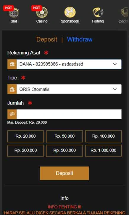 cara deposit Jtblue Slot Versi Wow